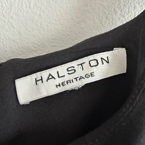 Halston Heritage Black White Drop Waist Mini Pleated Dress Silk Cotton – Size S - Picture 7 of 8